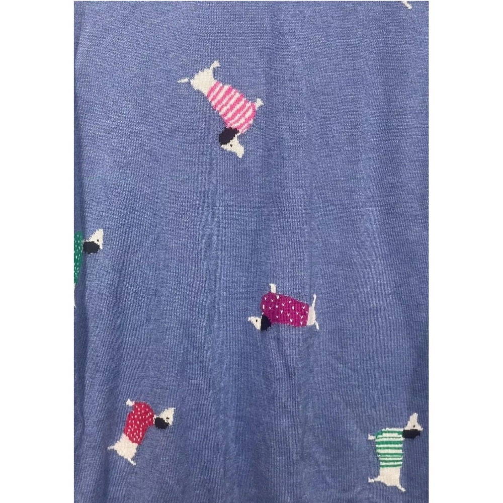Talbots Chambray Blue Dachshund Weiner Dog Novelty Pullover Sweater M/Medium EUC - Picture 3 of 8